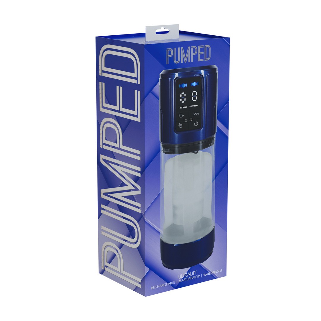BOMBA MASTURBADORA PARA EL PENE ULTRALIF METALLIC BLUE PUMPED