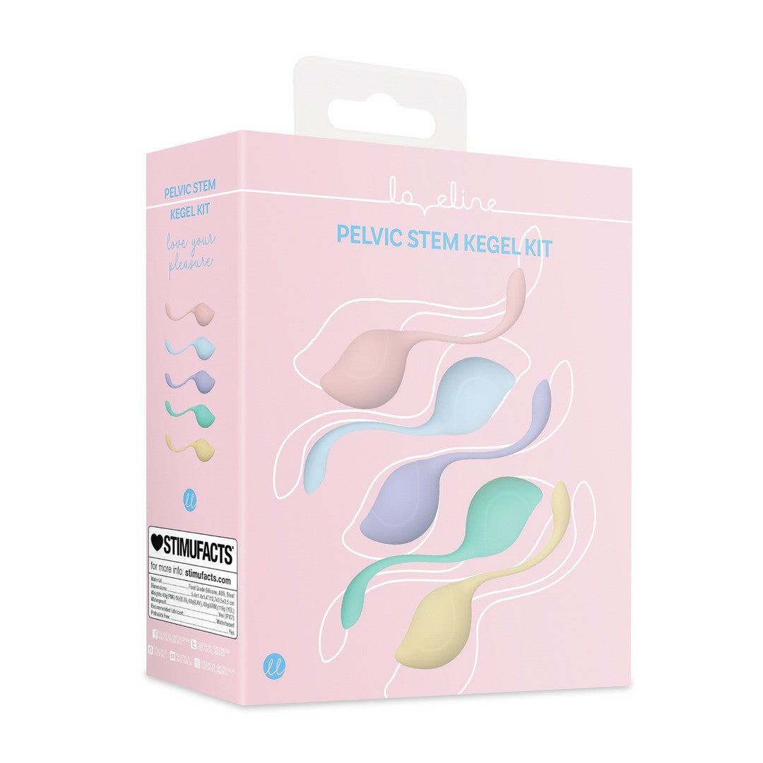 CONJUNTO DE 5 BOLAS VAGINALES PELVIC STEM KEGEL KIT MULTICOLOR LOVELINE