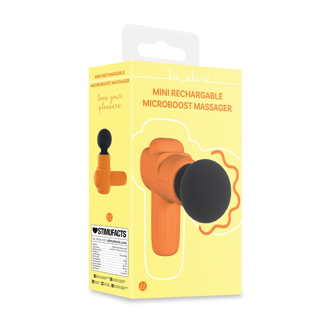 MINI MASAJEADOR RECARGABLE MICROBOOST NARANJA LOVELINE