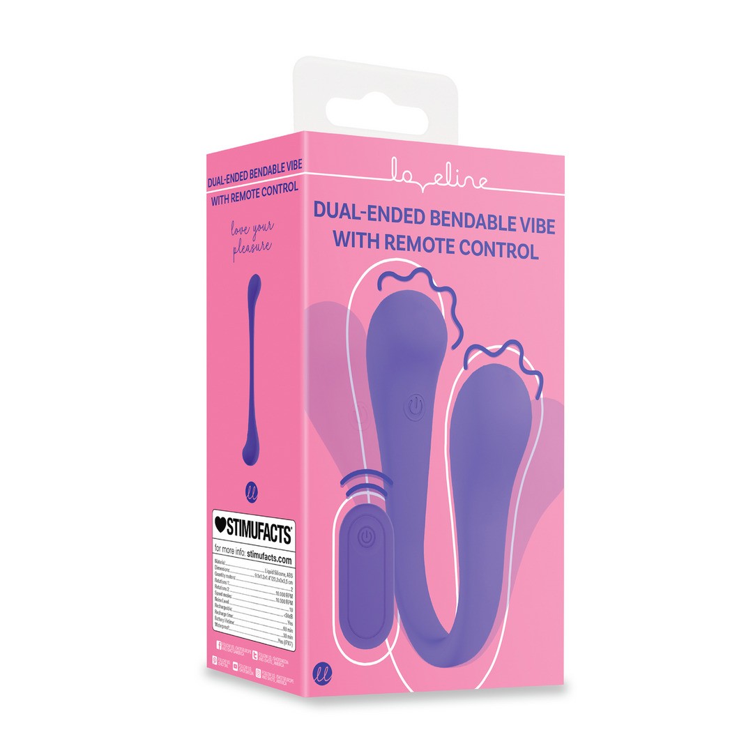 VIBRADOR FLEXIBLE CON MANDO DUAL-ENDED BENDABLE MORADO LOVELINE