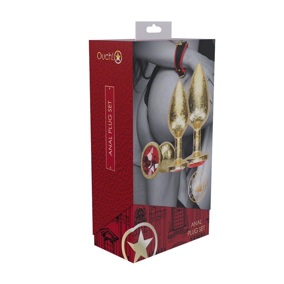 CONJUNTO DE 3 PLUGS ANAIS EN METAL MILAN COLLECTION GOLD OUCH!