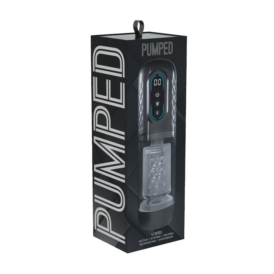 MASTURBADOR VIBRATORIO CON SUCCIÓN E IMPULSO VORTEX GUN METAL PUMPED