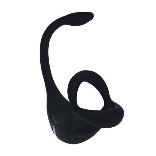 ANILLO PARA EL PENE TRI O VIBRATORIO DE SILICONA CON MANDO A DISTANCIA Y ESTIMULADOR NEGRO LEVELZ