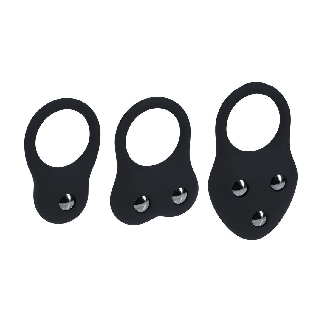 Set de 3 anillos de silicona para el pene con peso LEVELZ