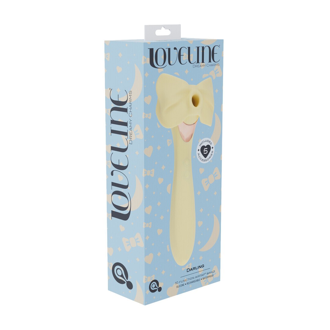 VIBRADOR CON ACCESORIOS AIRTAP WAND AMARILLO LOVELINE