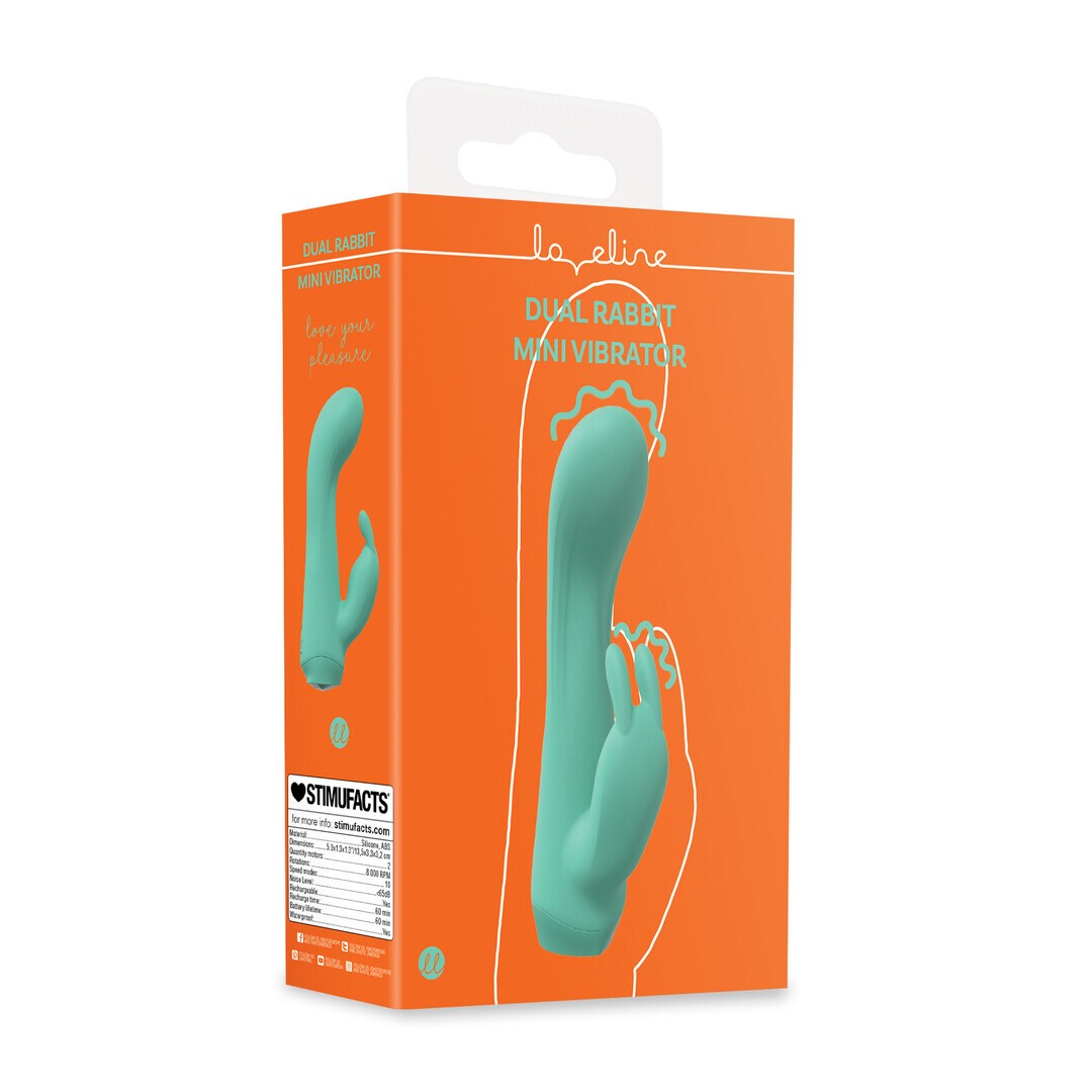 Vibrador dual rabbit mini Loveline, resistente al agua