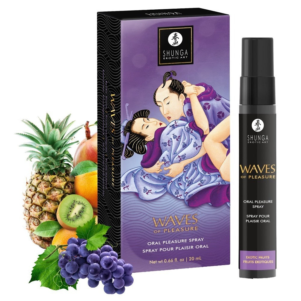 SPRAY PARA SEXO ORAL CON AROMA A FRUTAS EXÓTICAS WAVES OF PLEASURE 20 ML SHUNGA