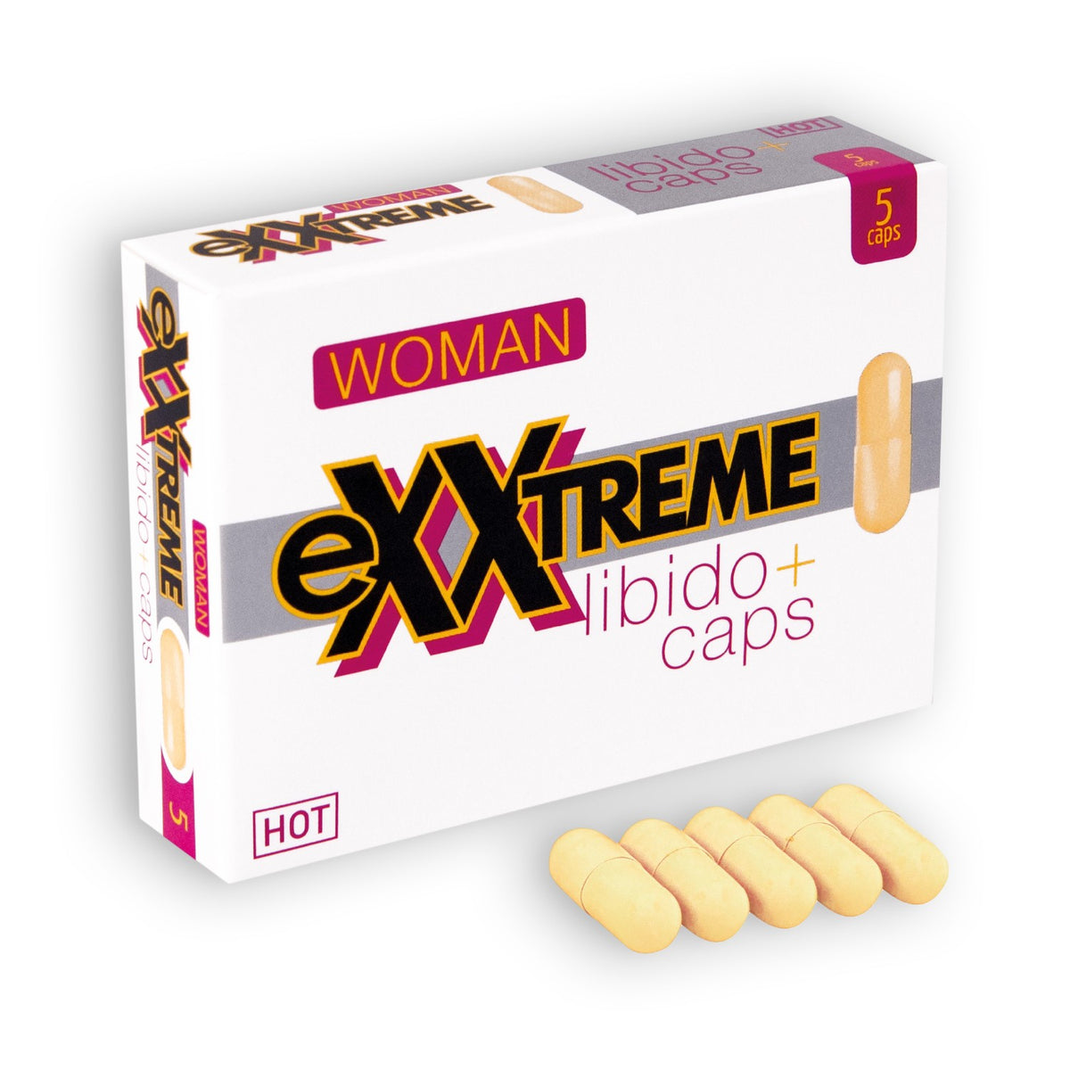 Cápsulas estimulantes Exxtreme Libido+ HOT, 5 cápsulas