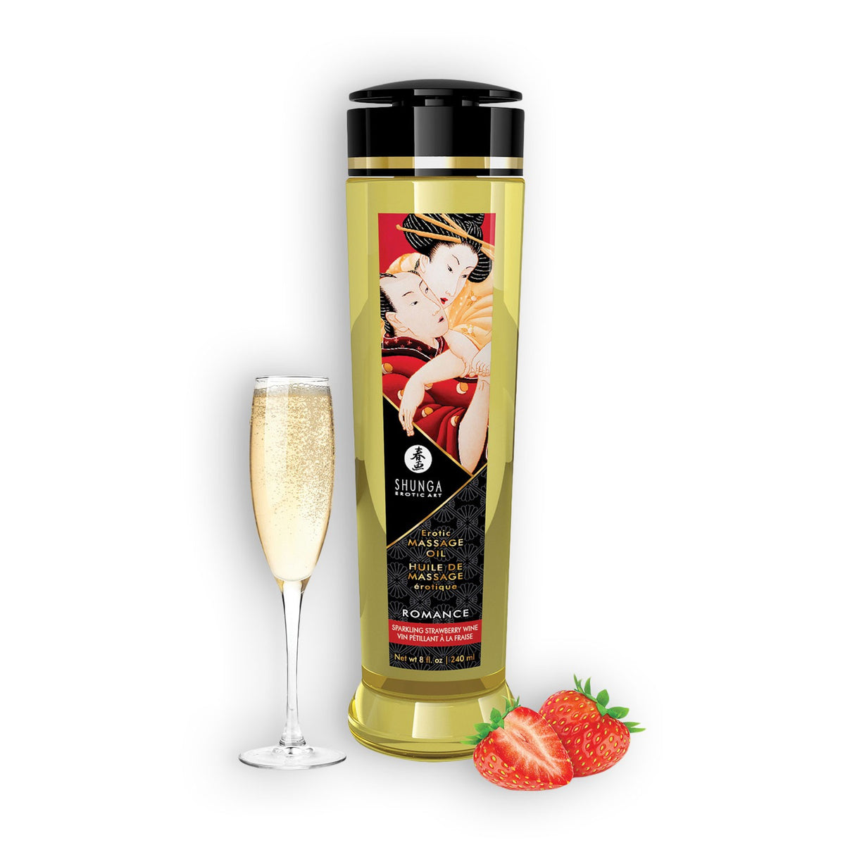 Aceite de masaje erótico Shunga Fresa Champán 240 ml