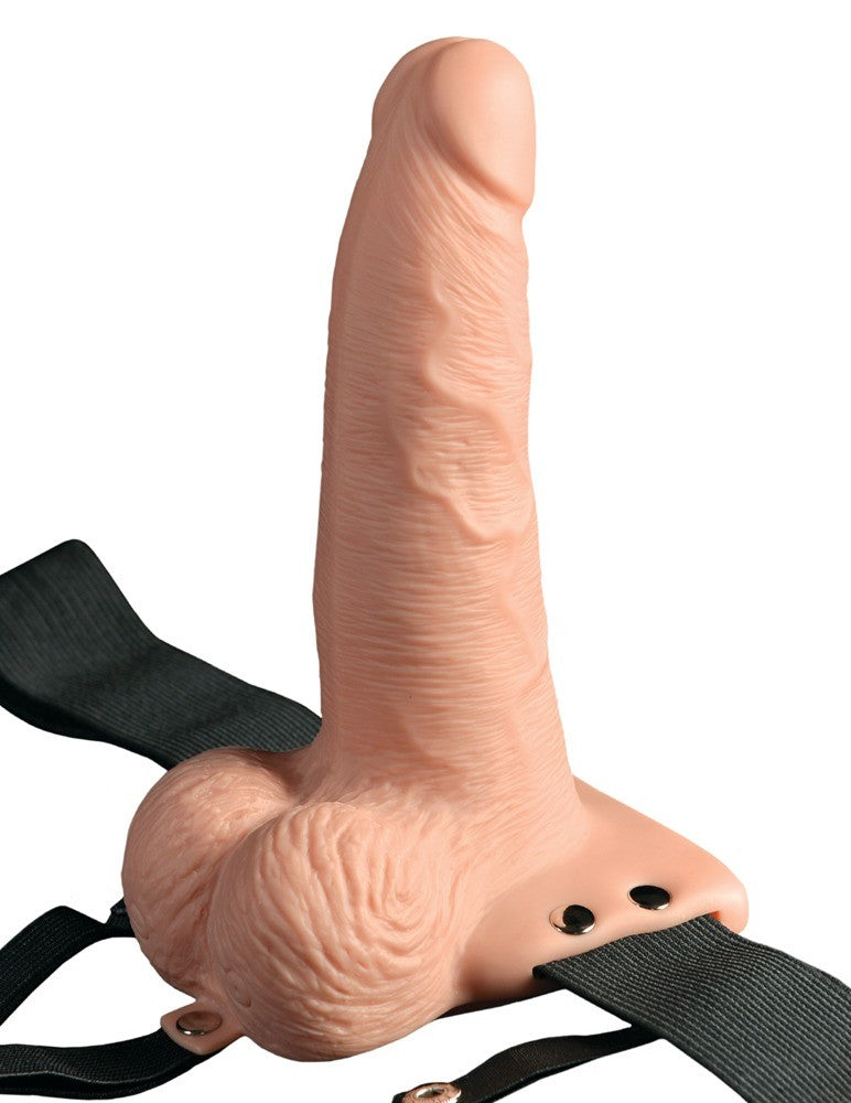 ARNÉS CON DILDO HUECO RECARGABLE 6" HOLLOW RECHARGEABLE STRAP-ON CON MANDO FETISH FANTASY SERIES