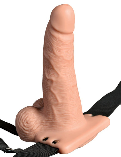 ARNÉS CON DILDO HUECO RECARGABLE 6" HOLLOW RECHARGEABLE STRAP-ON CON MANDO FETISH FANTASY SERIES