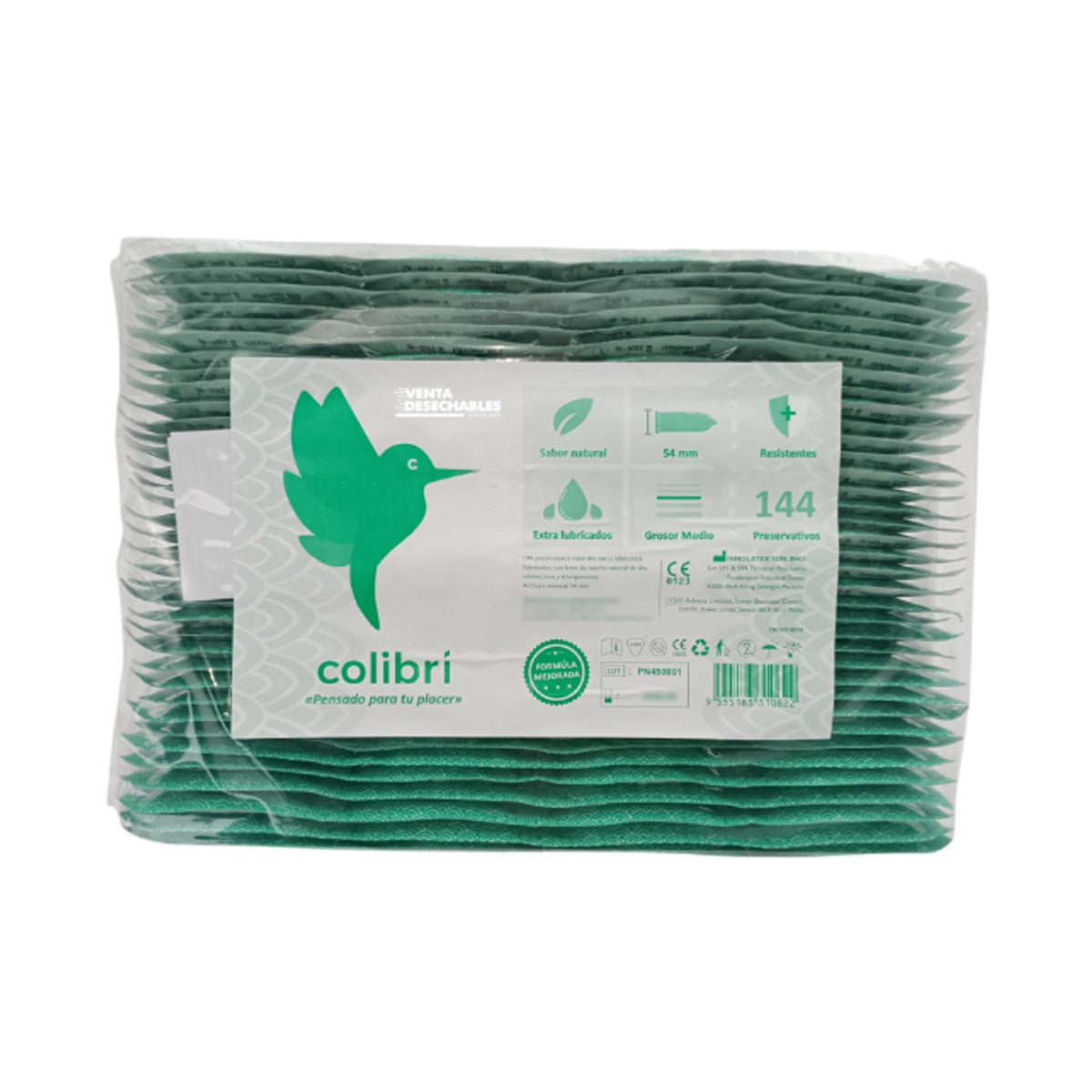 Preservativos naturales de látex Colibrí, pack de 144
