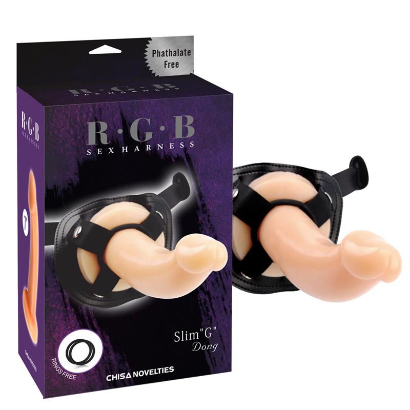Arnés CHISA con dildo Slim G 19 cm, libre de ftalatos
