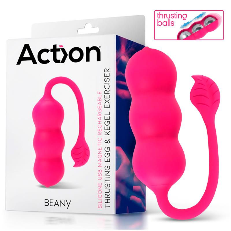 Huevo vibrador Beany ACTION con empuje y bolas kegel