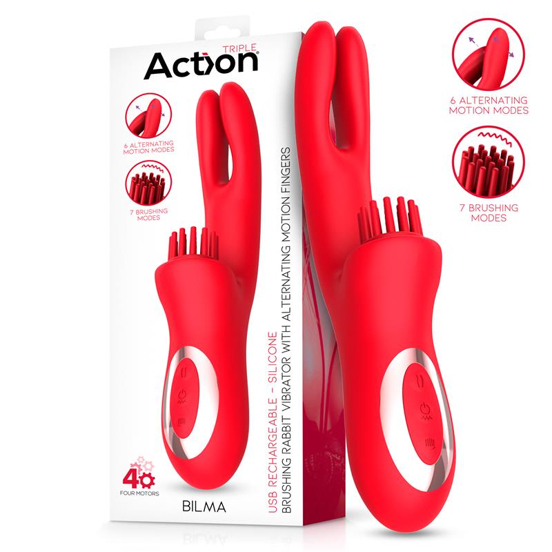 Vibrador Bilma Action con brushing y movimiento alternante