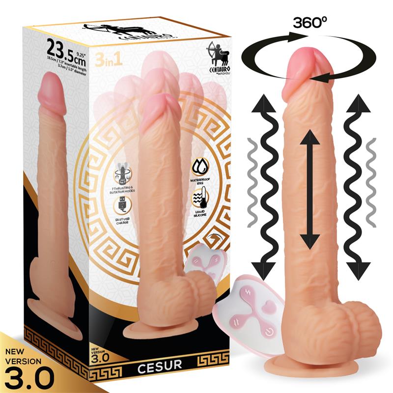 Dildo realista Cesur 3.0 con vibración y movimiento 360º