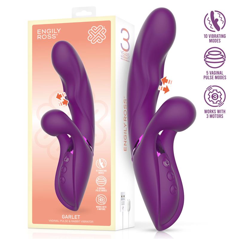 Vibrador rabbit ENGILY ROSS Garlet con bola de pulsación