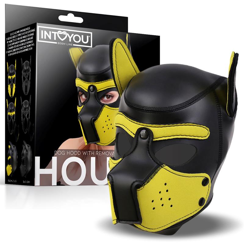 Máscara de perro de neopreno INTOYOU con hocico extraíble