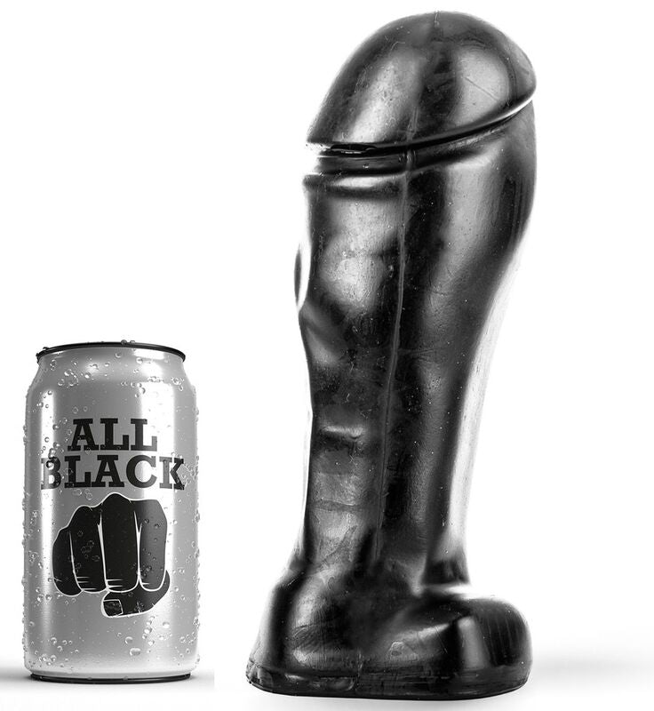 Dong realista All Black 22 cm punta ancha y testículos