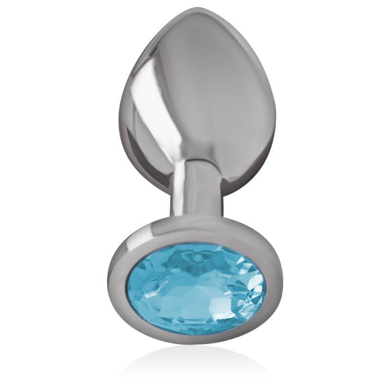 Plug anal de aluminio Intense con cristal, talla M