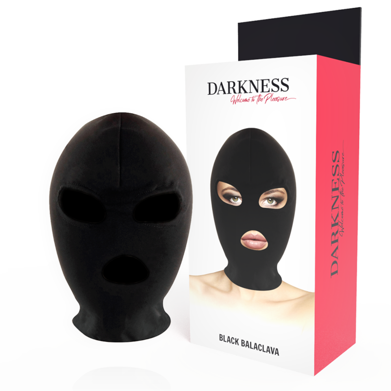 Máscara de sumisión Darkness con apertura en boca y ojos