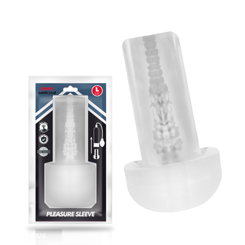 Masturbador Pleasure Sleeve PUMP ADDICTED transparente