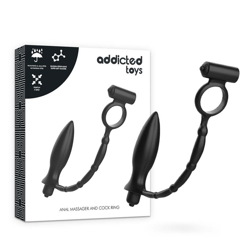 Plug anal con anillo vibrador ADDICTED TOYS, silicona