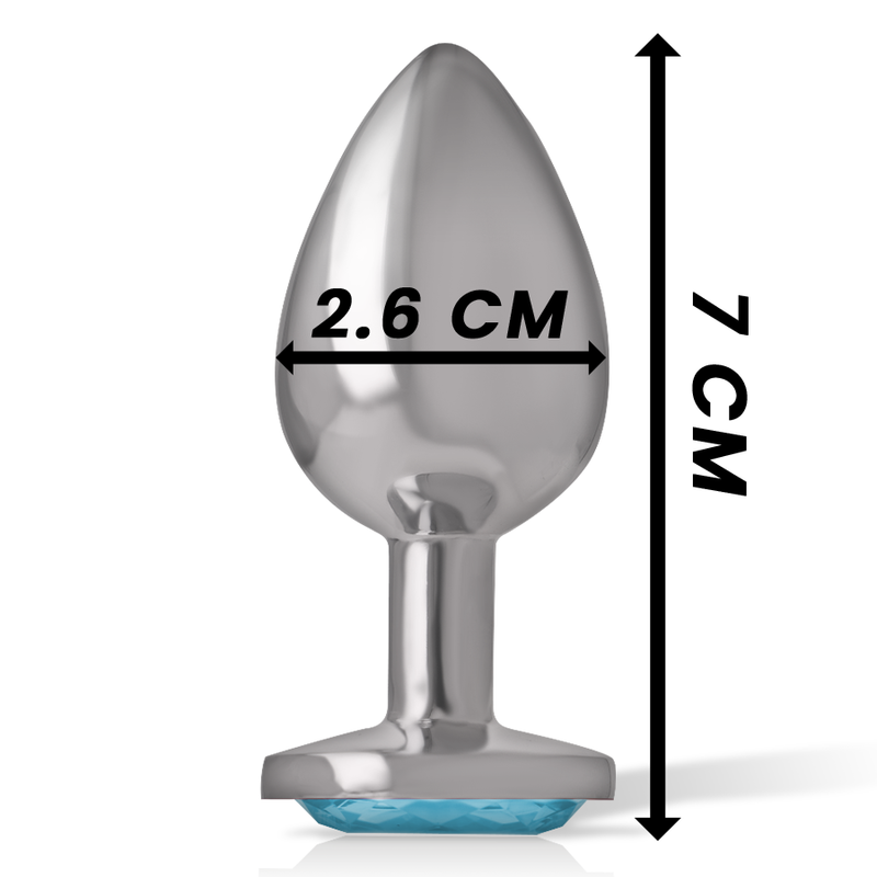 Plug anal de metal Intense con piedra decorativa, 7 cm