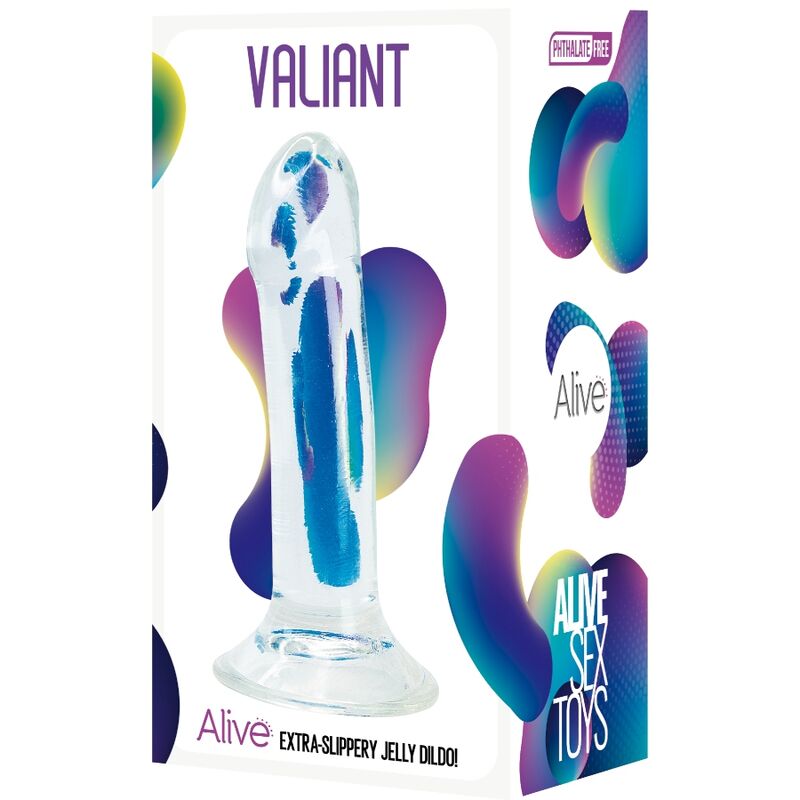 Pene realista transparente Alive Valiant, jelly, 16 cm