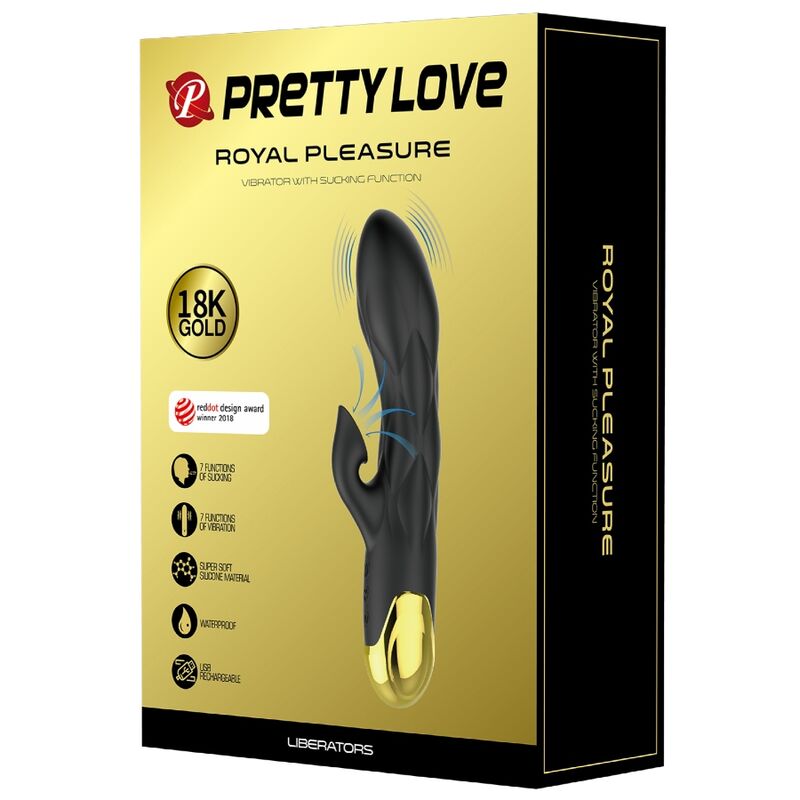 Vibrador rabbit recargable bañado en oro Pretty Love