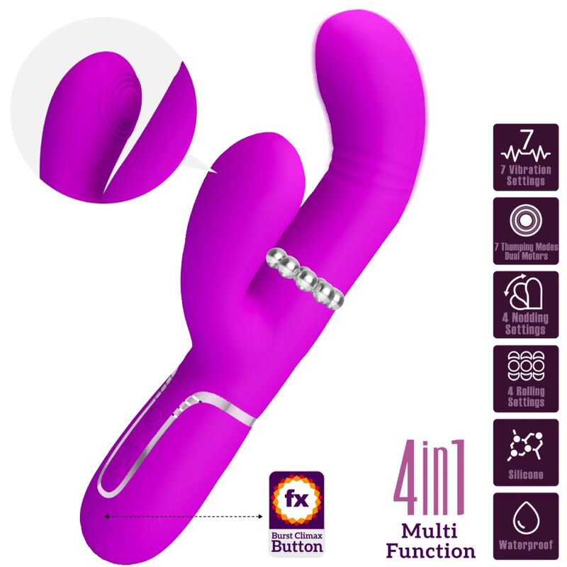 Vibrador rabbit Pretty Love multifunción con punto G