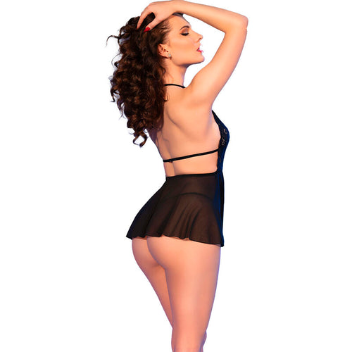 CHILIROSE - CR 4720 BABYDOLL & TANGA NEGRO