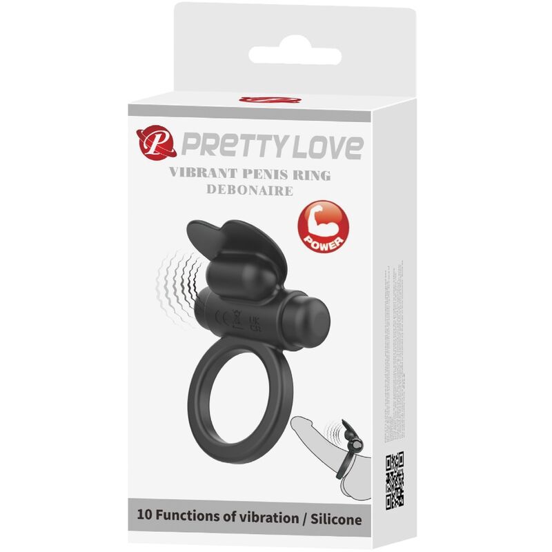 Anillo vibrador conejo PRETTY LOVE Debonaire con 10 modos