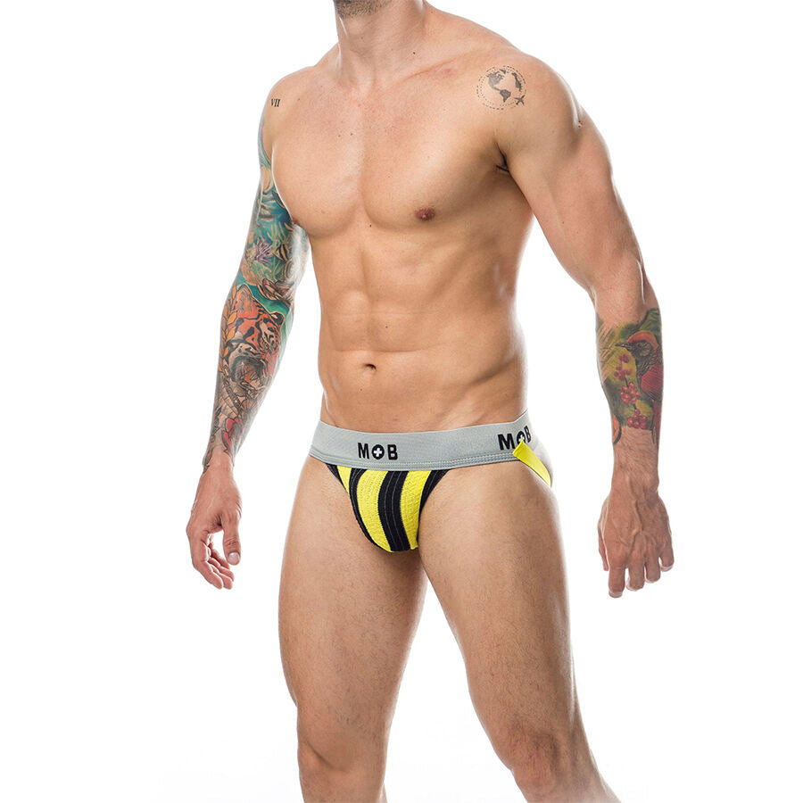 Jockstrap clásico Stripe de algodón y correas de goma MOB