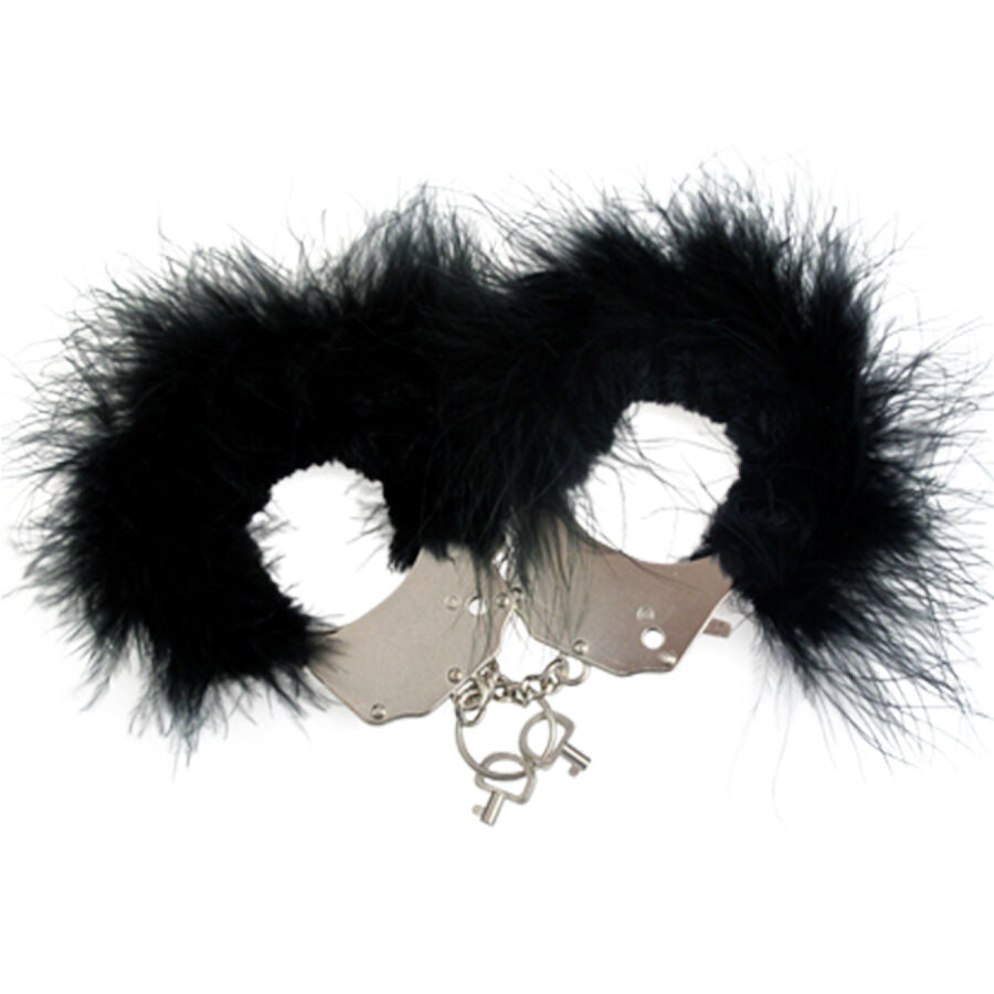 Esposas de metal Adrien Lastic con plumas y 2 llaves