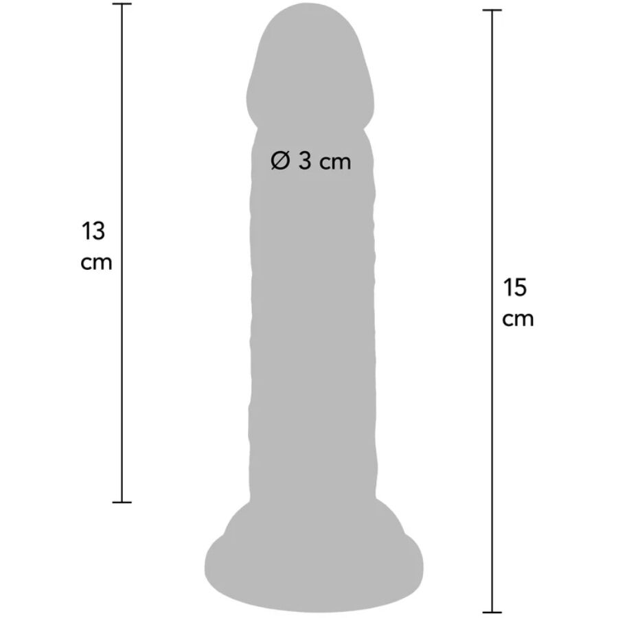 Pene realístico Get Real Deluxe, 15 cm, doble densidad