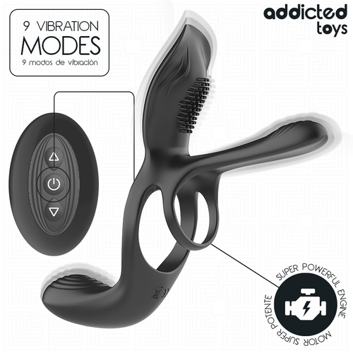 ADDICTED TOYS - ANILLO DOBLE PARA EL PENE CON ESTIMULADOR DE CLÍTORIS