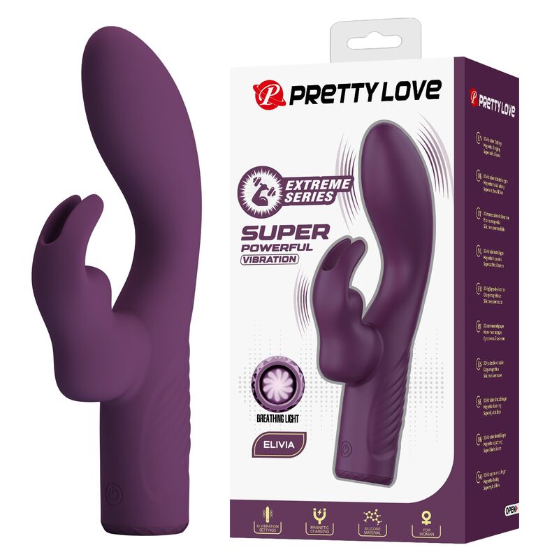 Vibrador rabbit Pretty Love Olivia, luz y recarga magnética