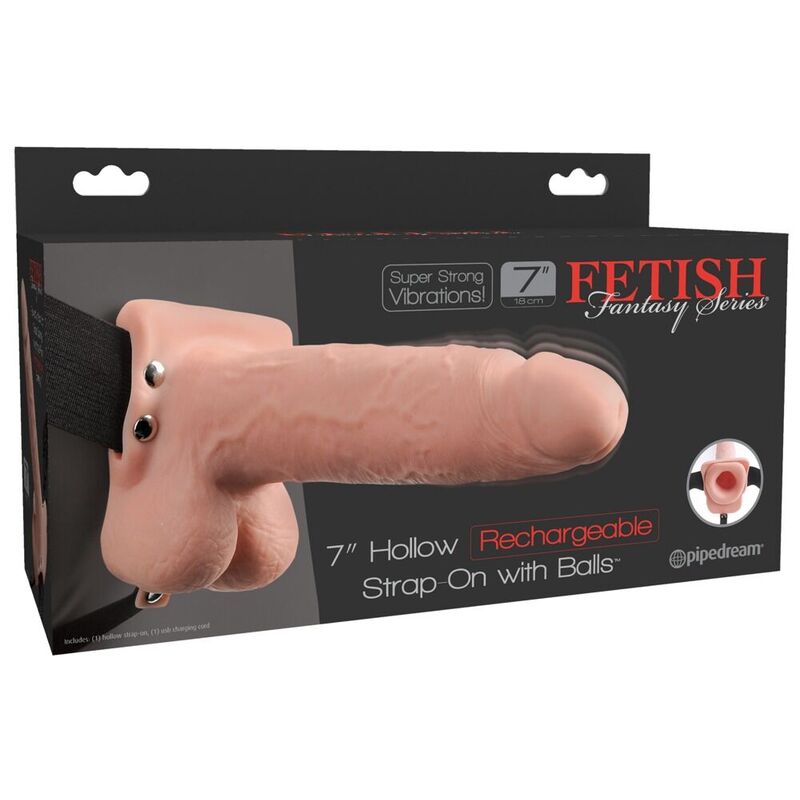 Strap-on hueco vibrador Fetish Fantasy con testículos