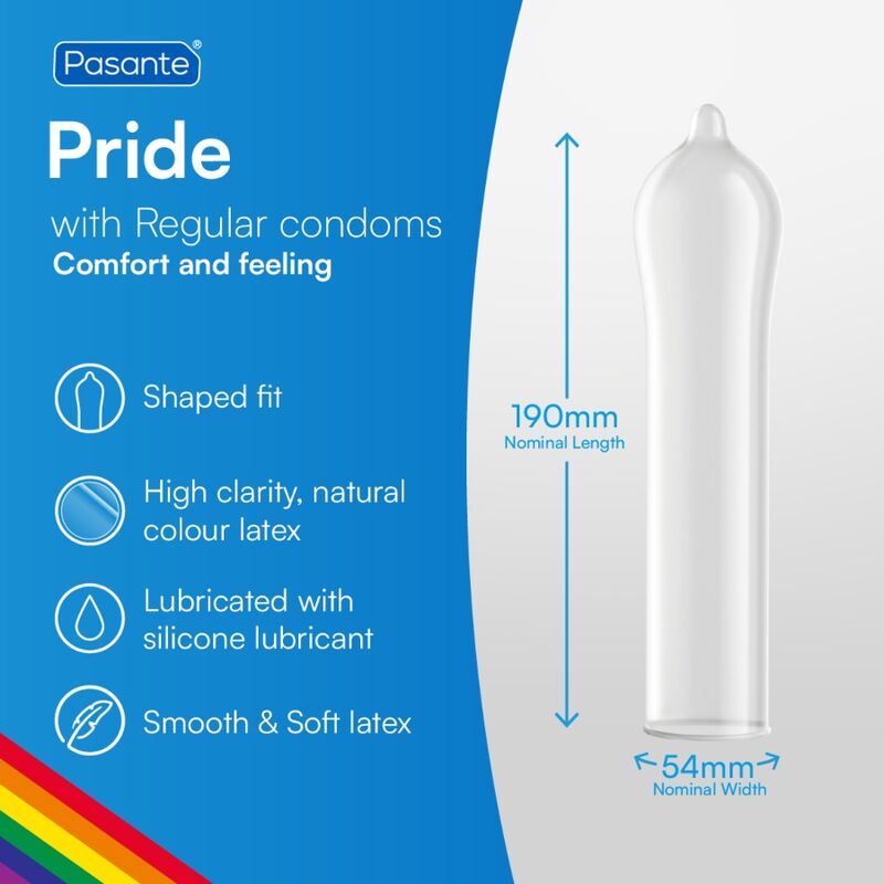 Preservativos Pasante Pride 144 uds sin espermicida