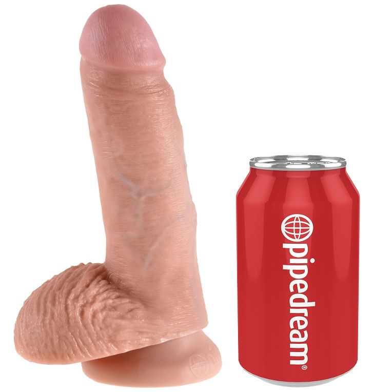 Dildo realista King Cock 17.8 cm con testículos y ventosa
