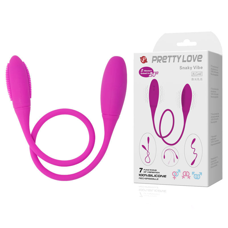 Vibrador doble Snaky Deluxe de Pretty Love, en silicona
