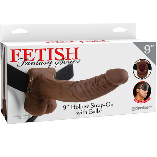 FETISH FANTASY SERIES - 9 ARNÉS CON TESTÍCULOS HUECO MAN 22.9 CM MARRÓN