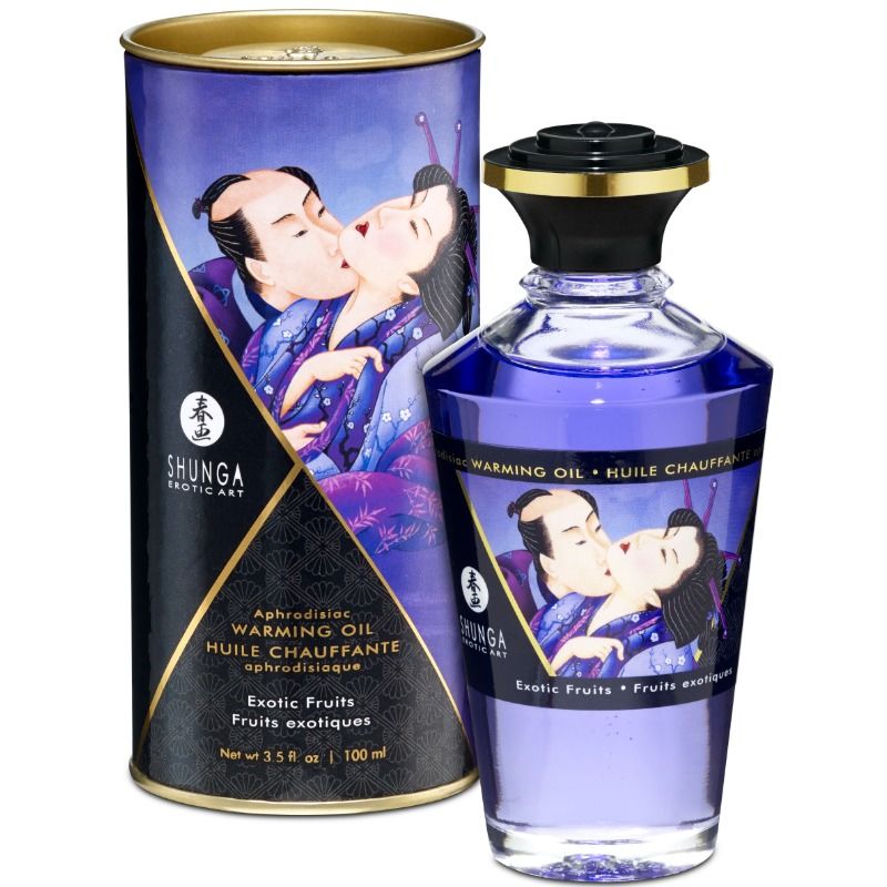 Aceite de masaje Shunga efecto calor frutas exóticas 100 ml