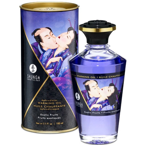 SHUNGA - ACEITE MASAJE EFECTO CALOR SABOR FRUTAS EXÓTICAS 100 ML