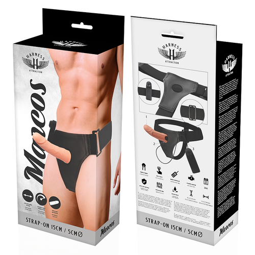 HARNESS ATTRACTION - ARNÉS  HUECO MARCOS CON VIBRADOR 15 CM -O- 5 CM