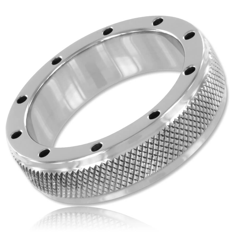 Anillo de pene y testículos METAL HARD en acero 50 mm