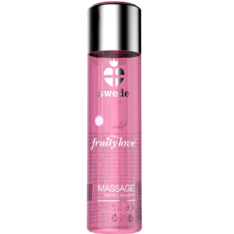 Aceite masaje efecto calor Swede Fresas con Champagne 120 ml
