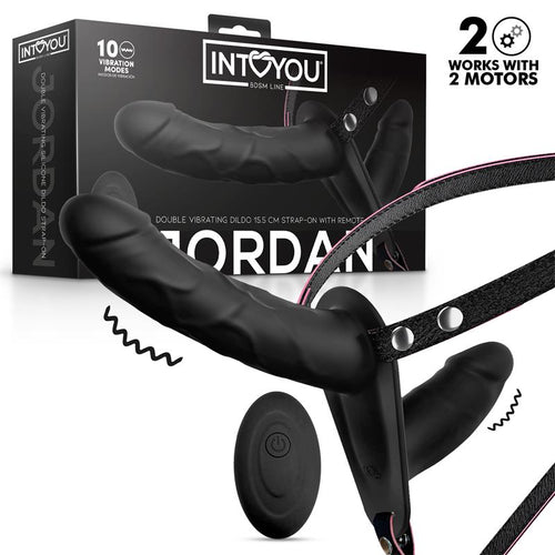 Jordan Arnés Dildo Doble con Vibración y Control Remoto