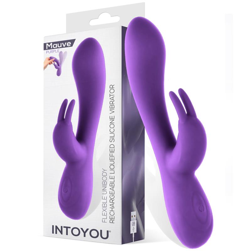 Vibrador rabbit Mauve de Intoyou en silicona líquida